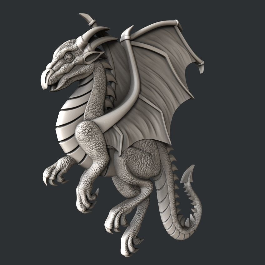 3d STL models for CNC router Dragon 3D model_1