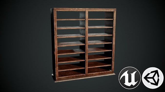 Shelf for Books Low-poly 3D model