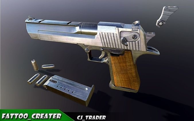 Pistol Desert Eagle Low-poly PBR  3D model Low-poly 3D model