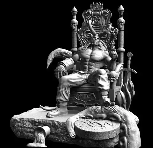 HellBoy on throne from my discord 3D print model