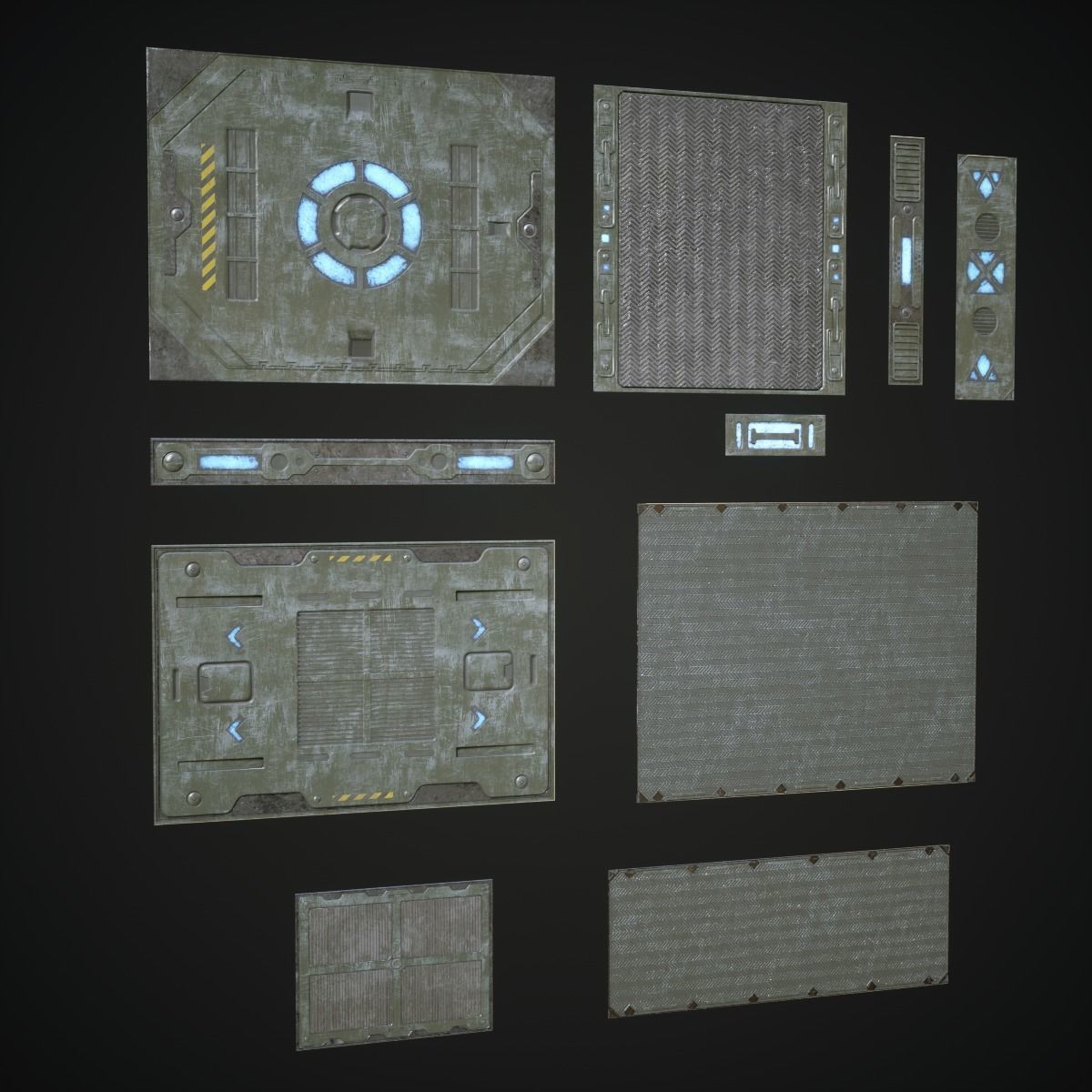 Sci Fi Panels Modular Low-poly 3D model_1