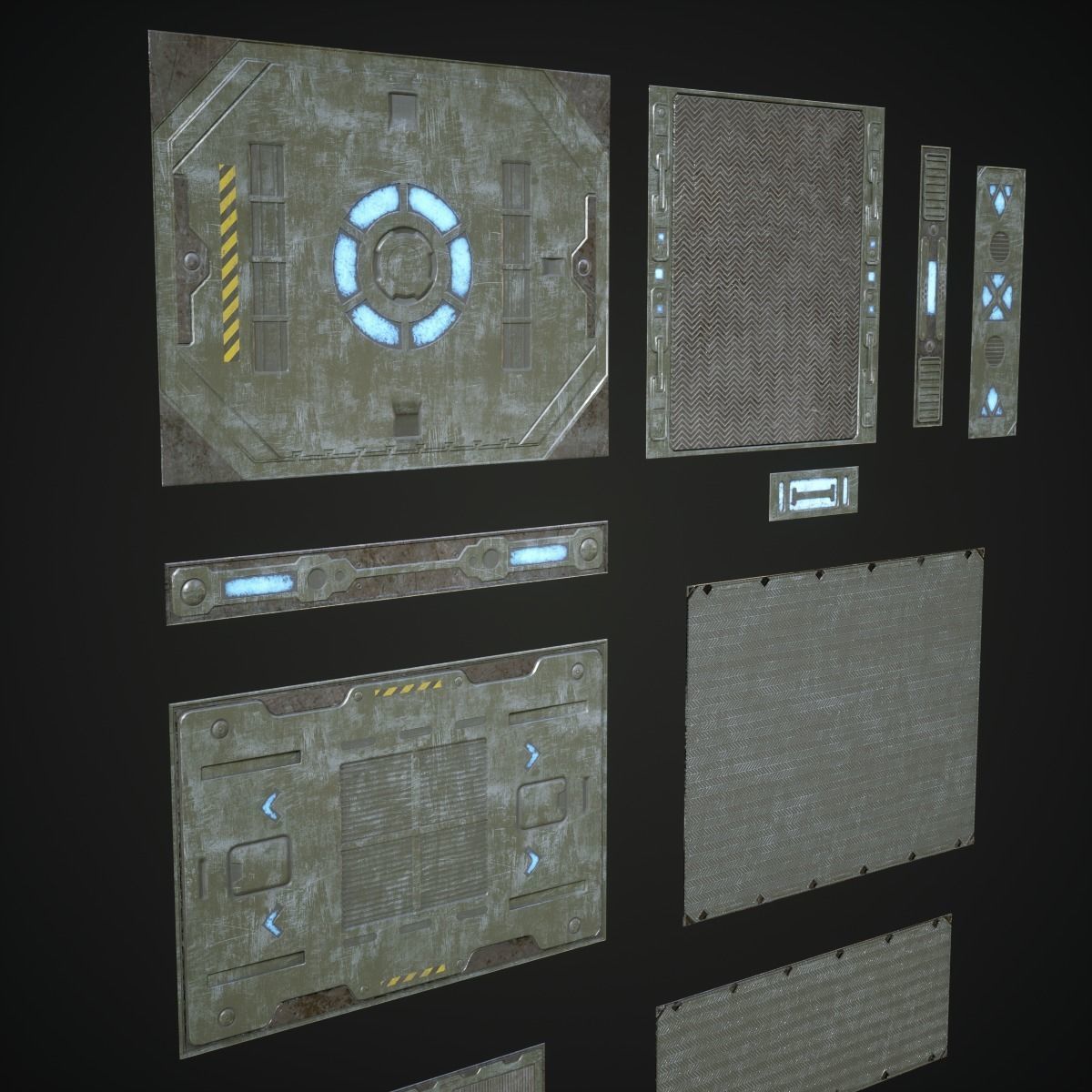 Sci Fi Panels Modular Low-poly 3D model_4