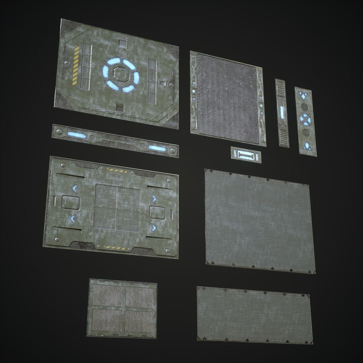 Sci Fi Panels Modular Low-poly 3D model_3