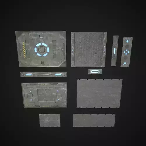Sci Fi Panels Modular Low-poly 3D model