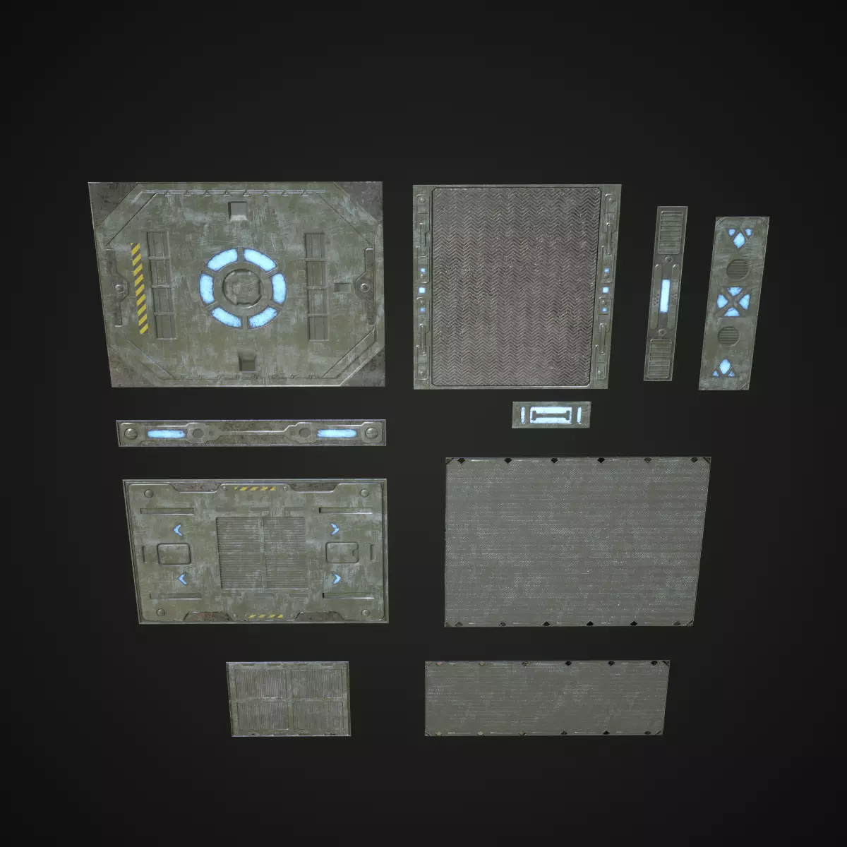 Sci Fi Panels Modular Low-poly 3D model_0