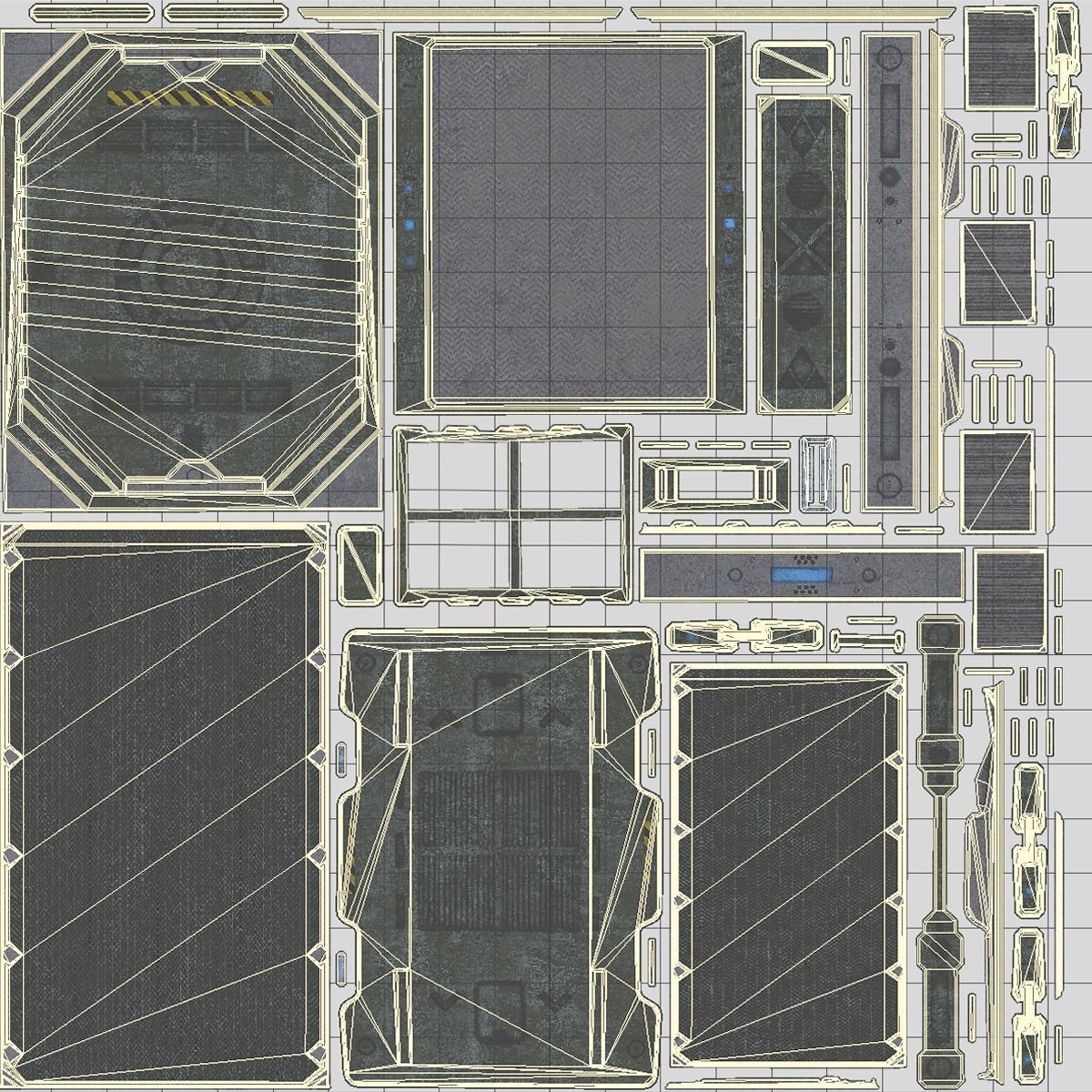 Sci Fi Panels Modular Low-poly 3D model_5