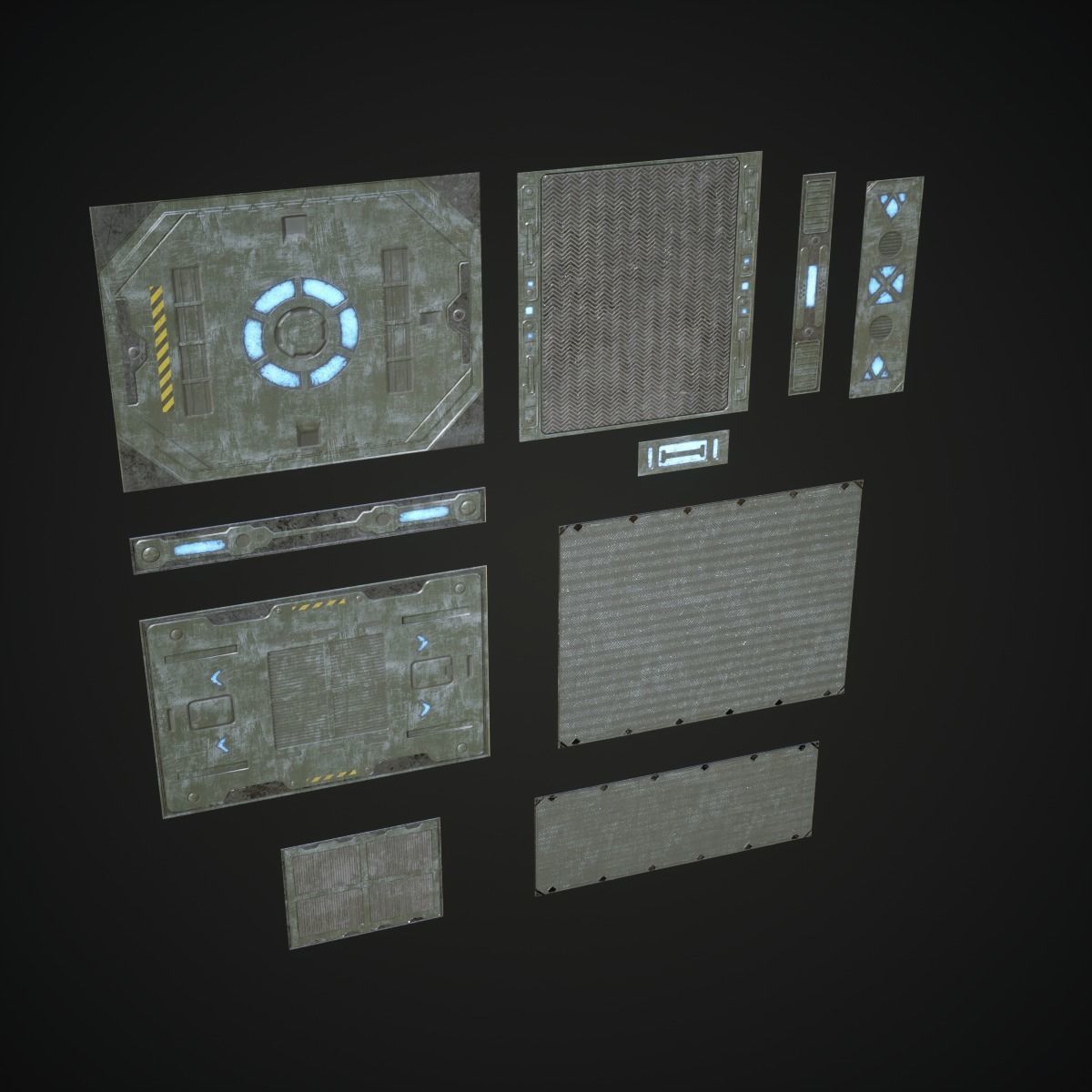 Sci Fi Panels Modular Low-poly 3D model_2