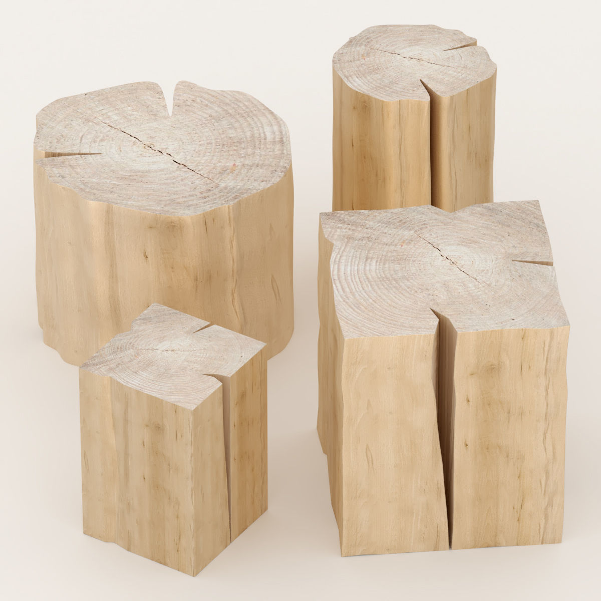 Set of tables from stumps 3D model_0