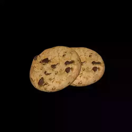 Cookies two chocolate chip Low-poly 3D model