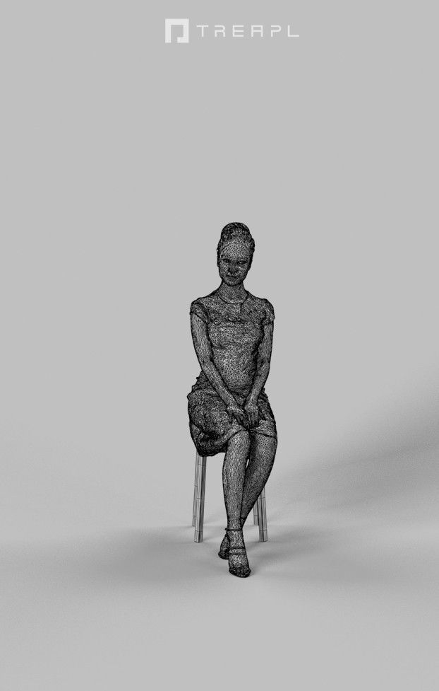 5x SITTING WOMAN PEOPLE EVENT BALLROOM VOL02 3D Model Collection_14