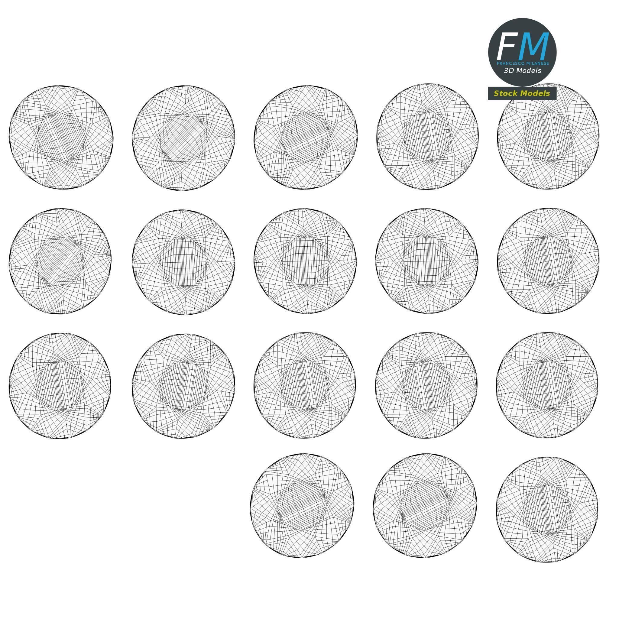 Gold crown with gems 2 3D model_12