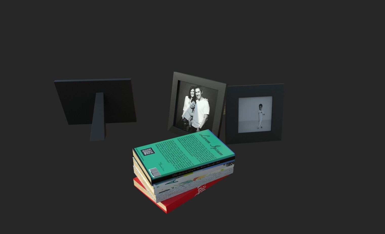 BedRoom Set dresser with oval mirror Low-poly 3D model_6