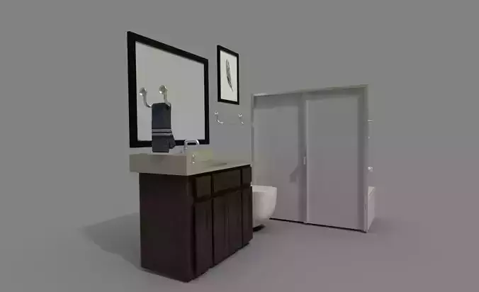 Bathroom Set with toilet and sink
