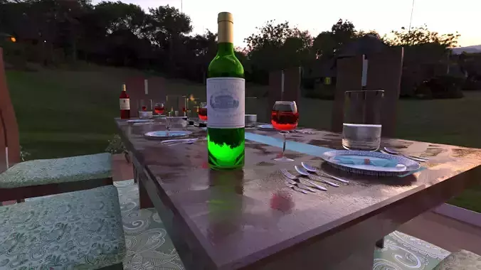 Dining table set 3D model