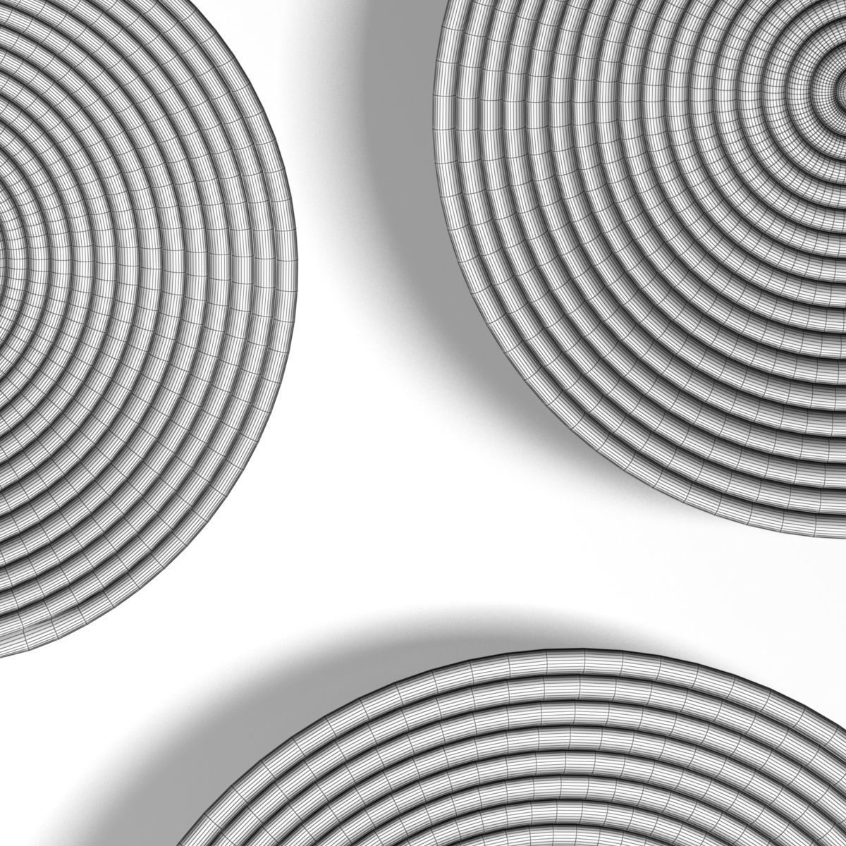 Wicker African wall baskets 3D model_3
