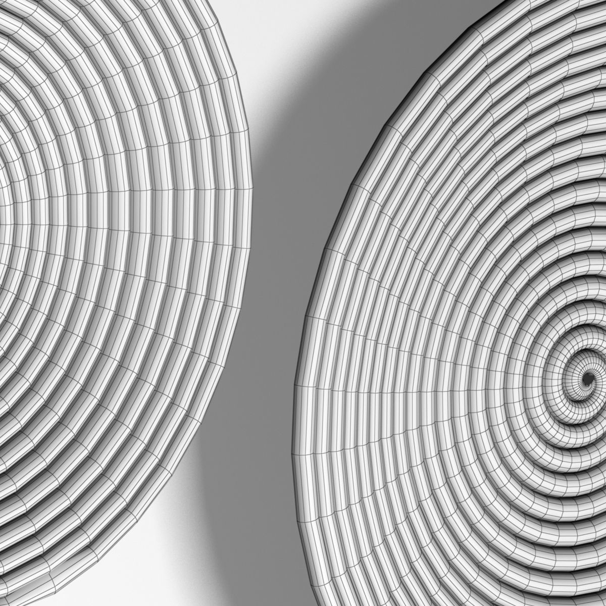 Wicker African wall baskets 3D model_2