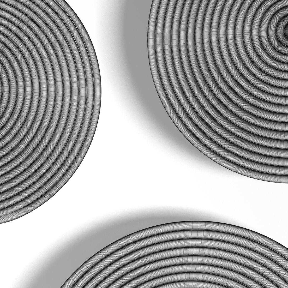 Wicker African wall baskets 3D model_4