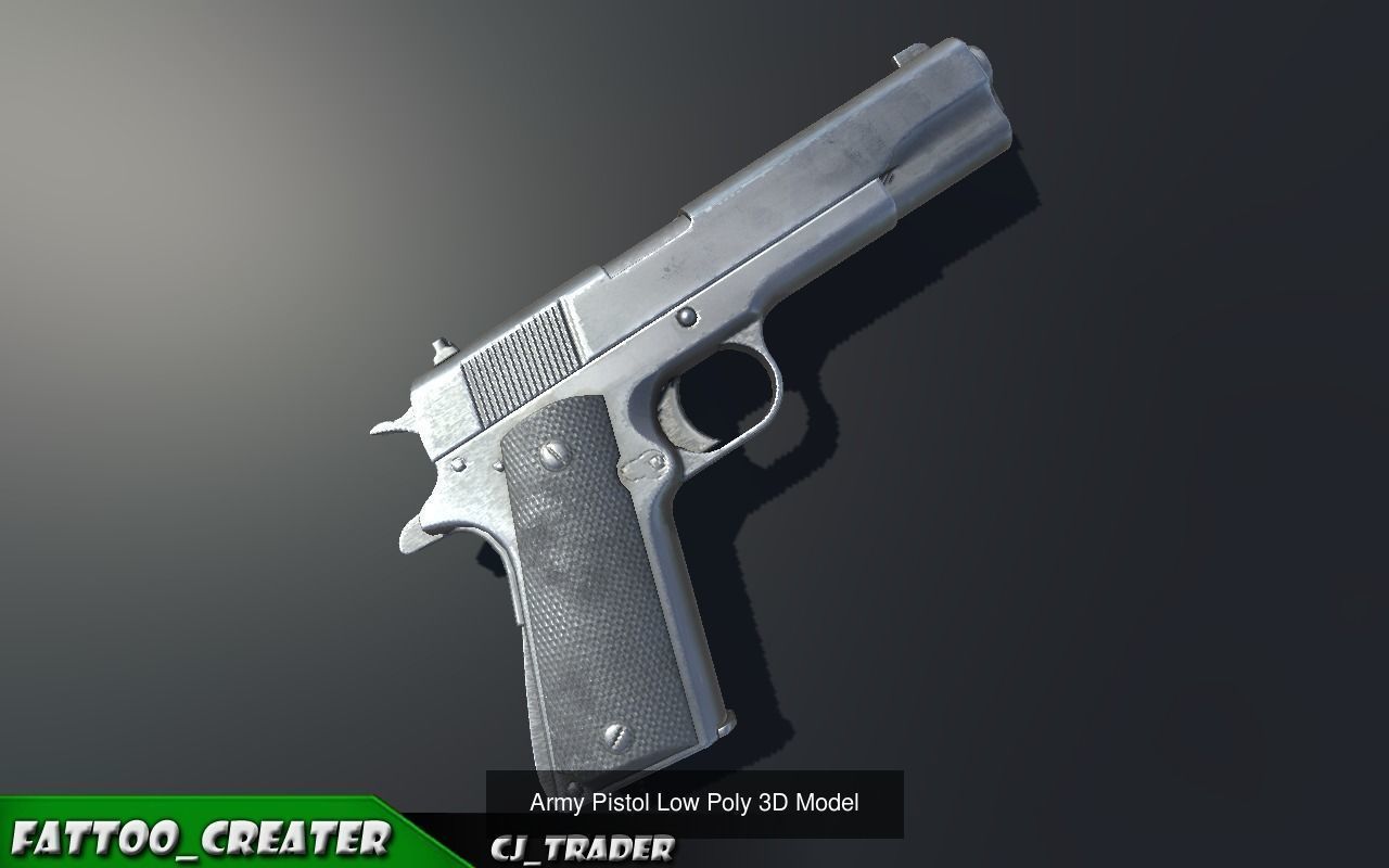 Pistol Pack Lowpoly Collection 3D Model _3