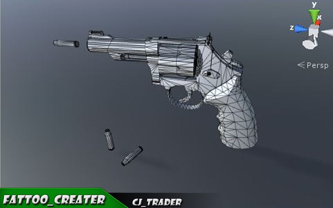 Pistol Pack Lowpoly Collection 3D Model _8