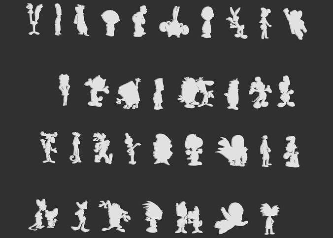 Cartoon Silhouettes 3D print model