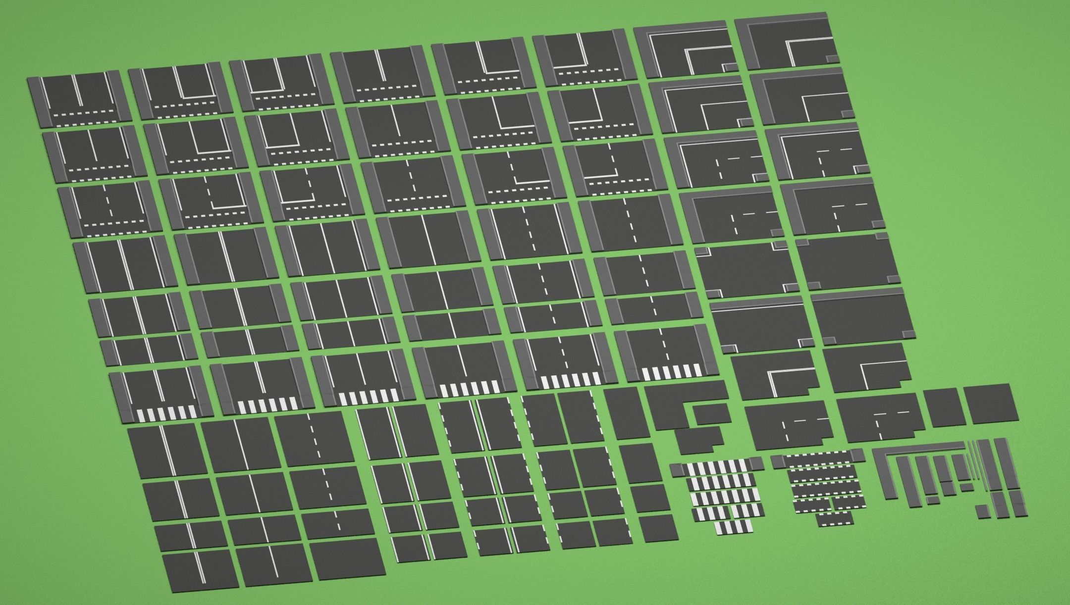 Types of roads Low-poly 3D model_1