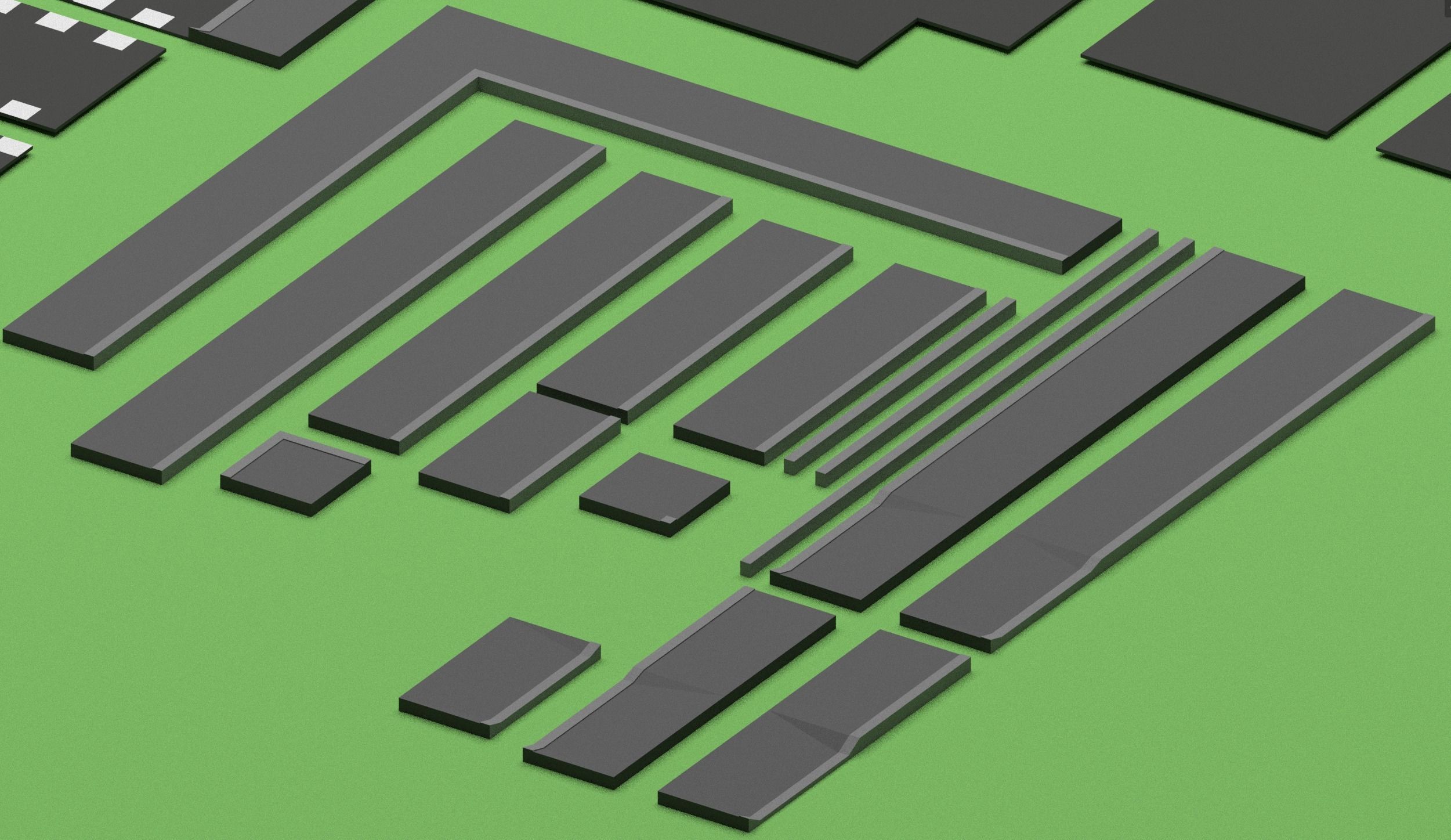 Types of roads Low-poly 3D model_5