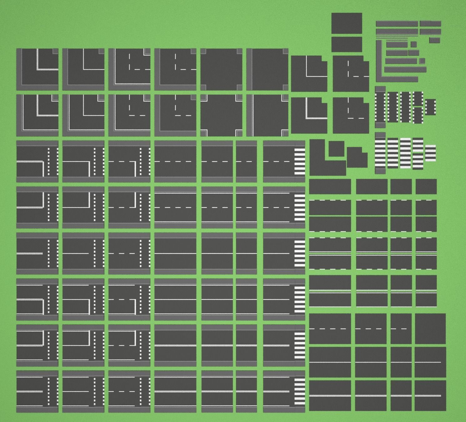 Types of roads Low-poly 3D model_3