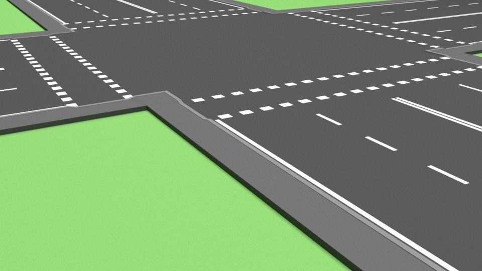 Types of roads Low-poly 3D model_6