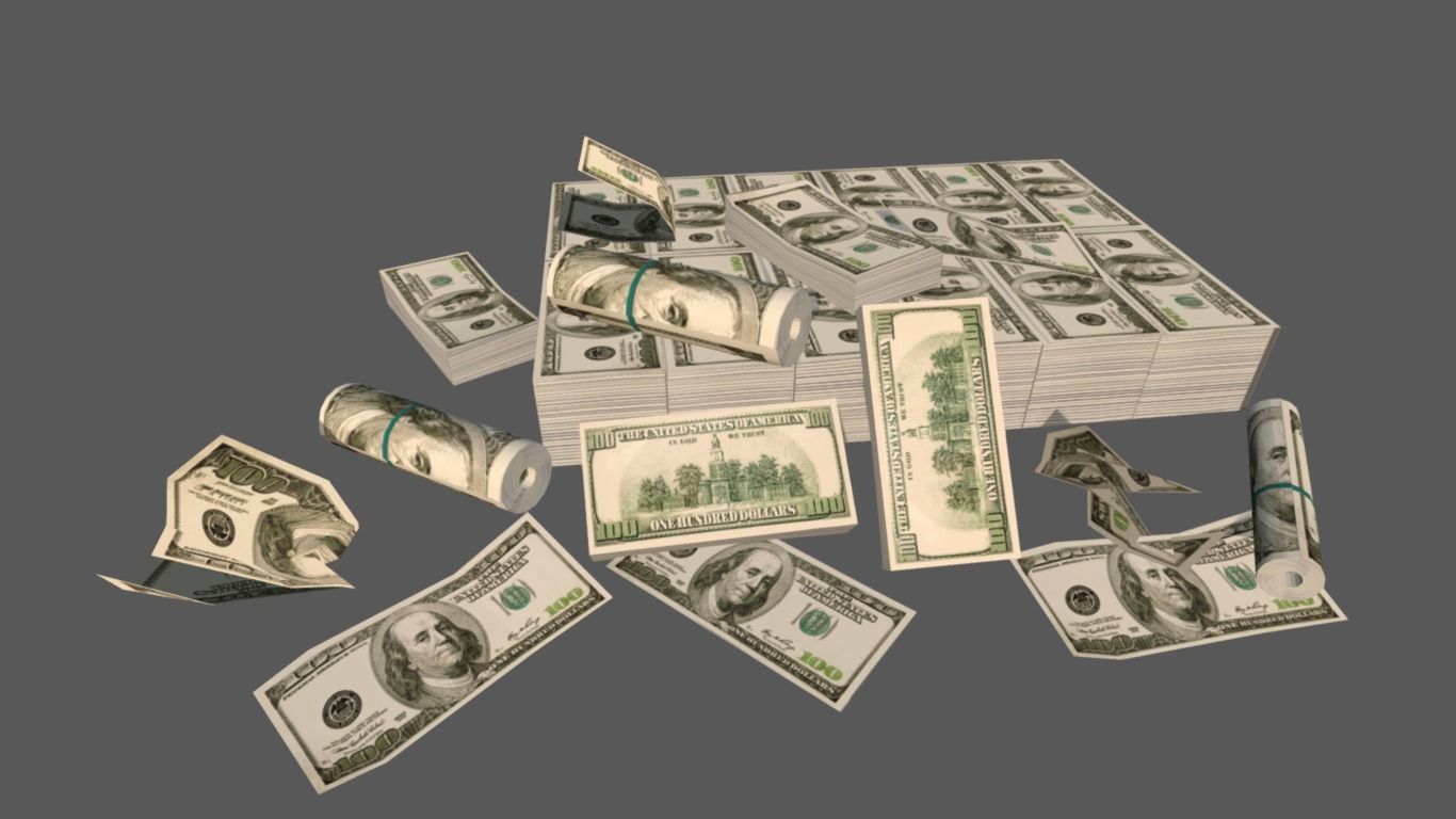 Low poly money pack million dollars for price of 4 dollars Low-poly 3D model_3