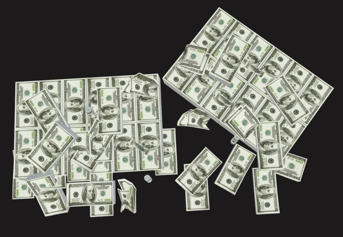 Low poly money pack million dollars for price of 4 dollars Low-poly 3D model_1