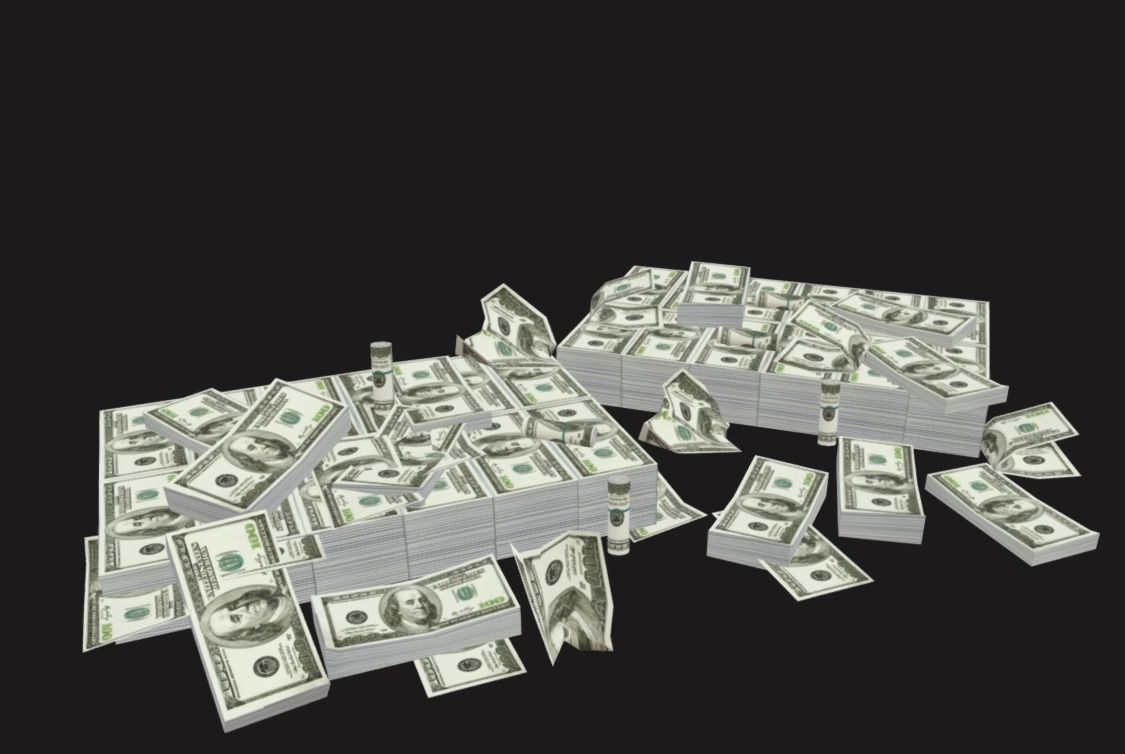 Low poly money pack million dollars for price of 4 dollars Low-poly 3D model_2