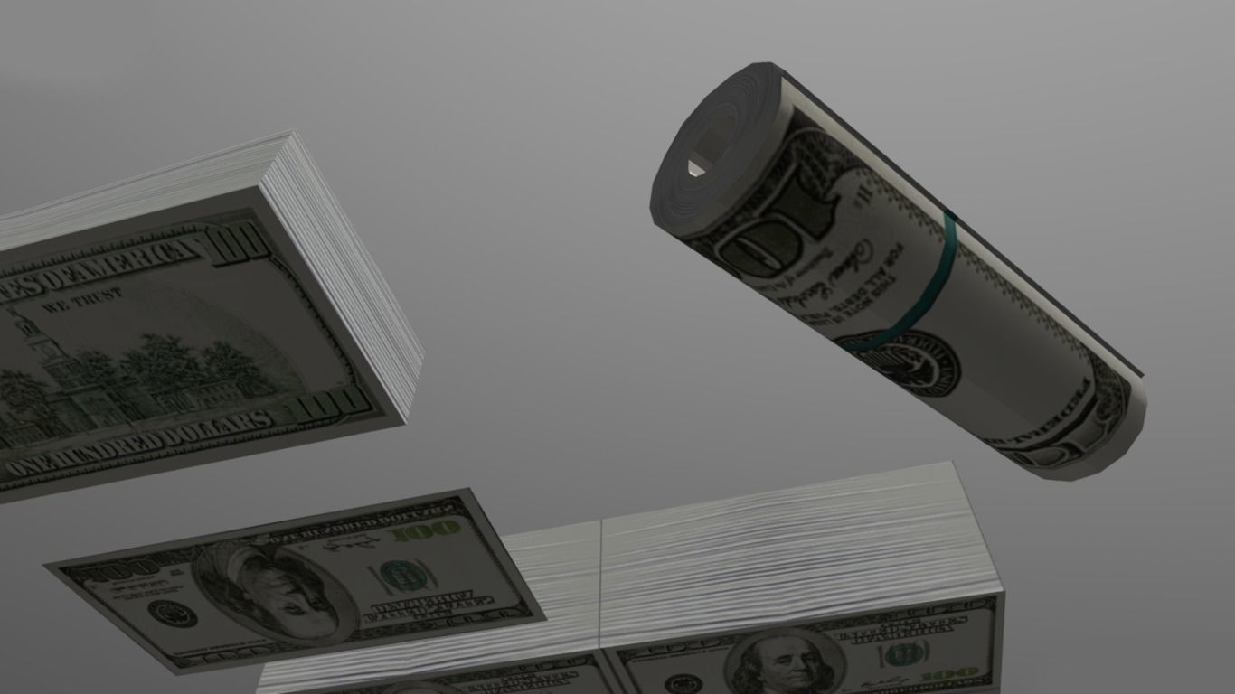 Low poly money pack million dollars for price of 4 dollars Low-poly 3D model_8
