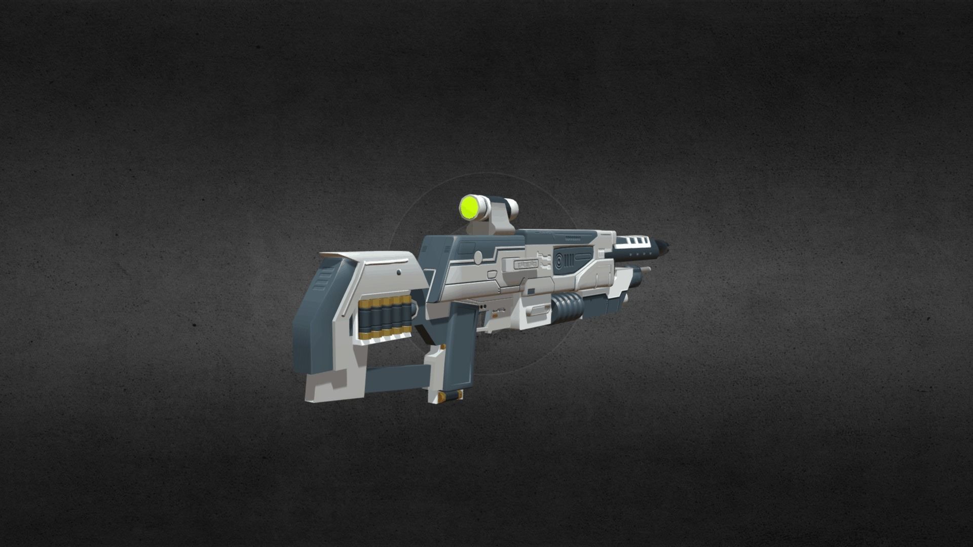 Futuristic Shotgun Low-poly 3D model Low-poly 3D model_2