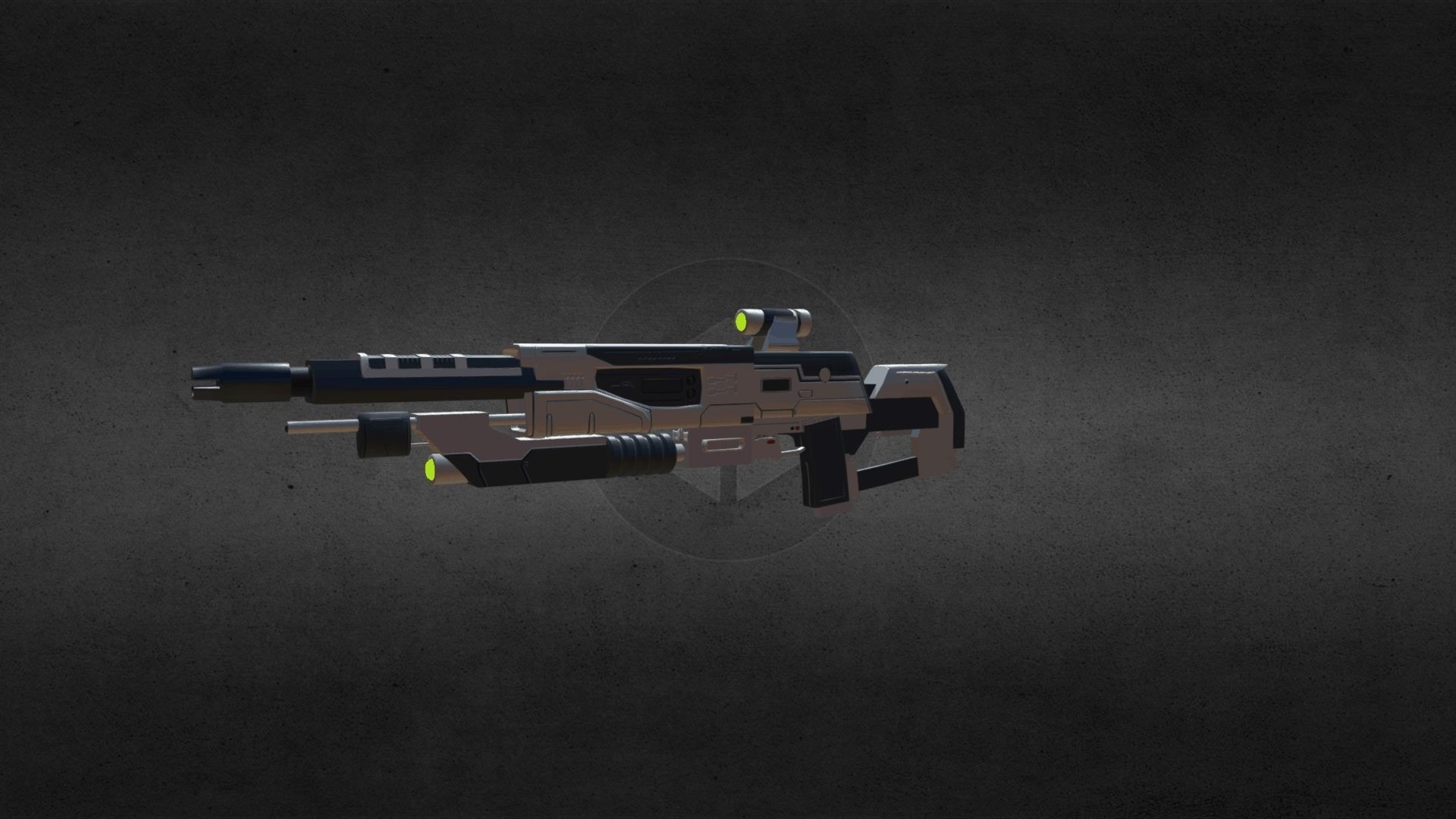 Futuristic Shotgun Low-poly 3D model Low-poly 3D model_4