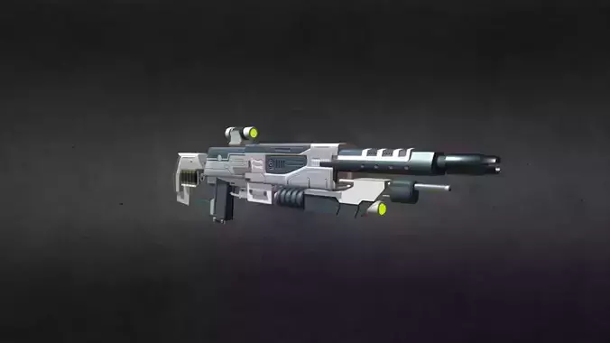 Futuristic Shotgun Low-poly 3D model