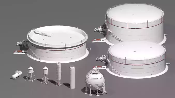 Industrial tanks 3D model