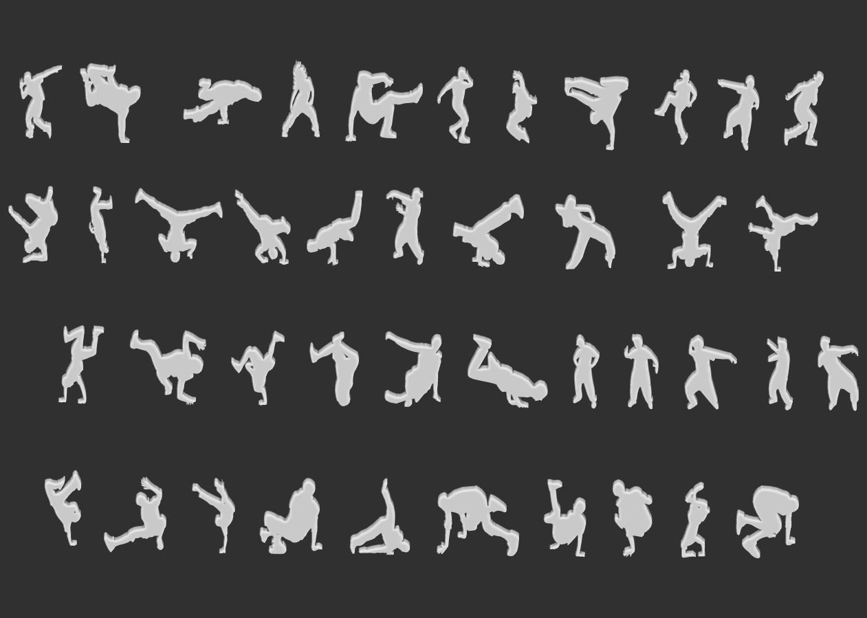 Dancer Silhouettes Pack 3D print model_2