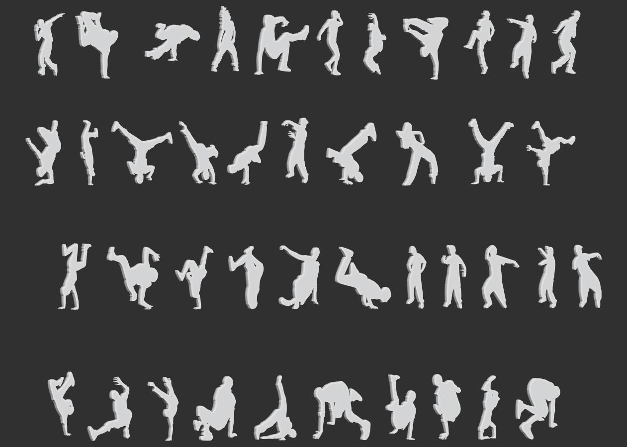 Dancer Silhouettes Pack 3D print model_1