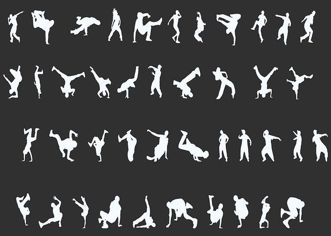 Dancer Silhouettes Pack 3D print model