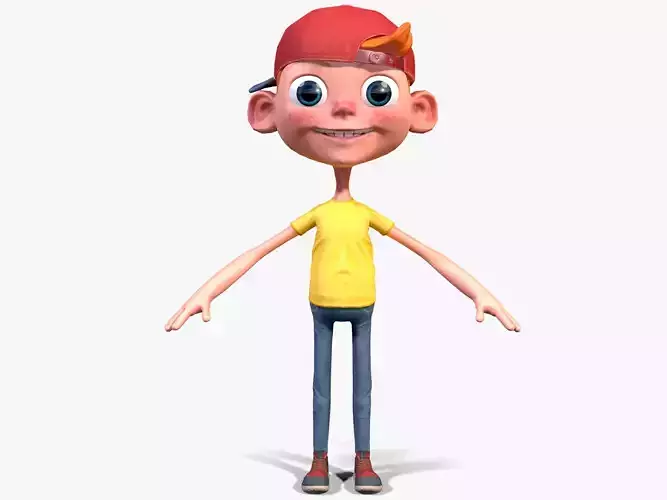 Game ready cartoon boy model  Low-poly 3D model