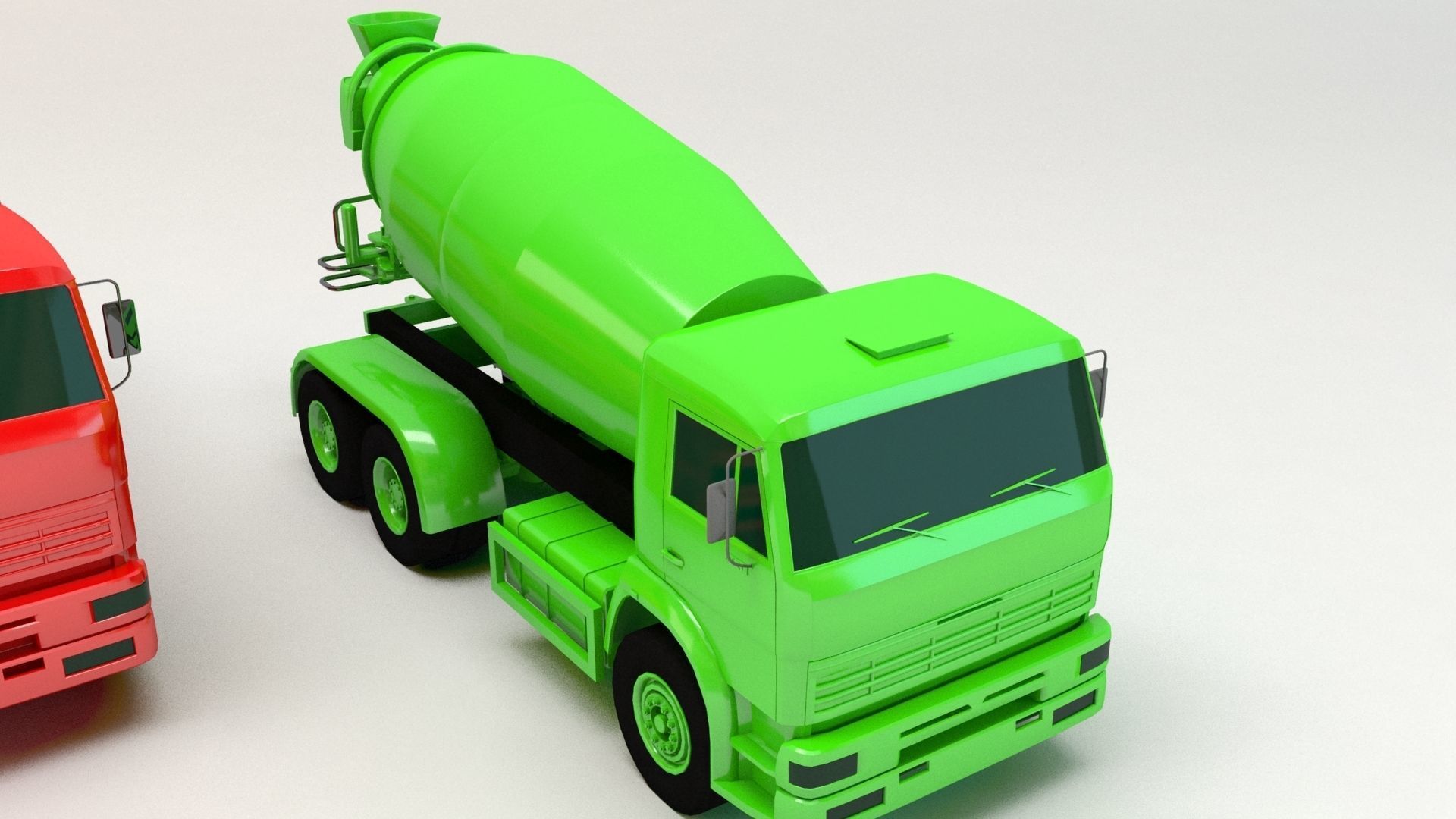 Toy Trucks Set Low-poly 3D model_3