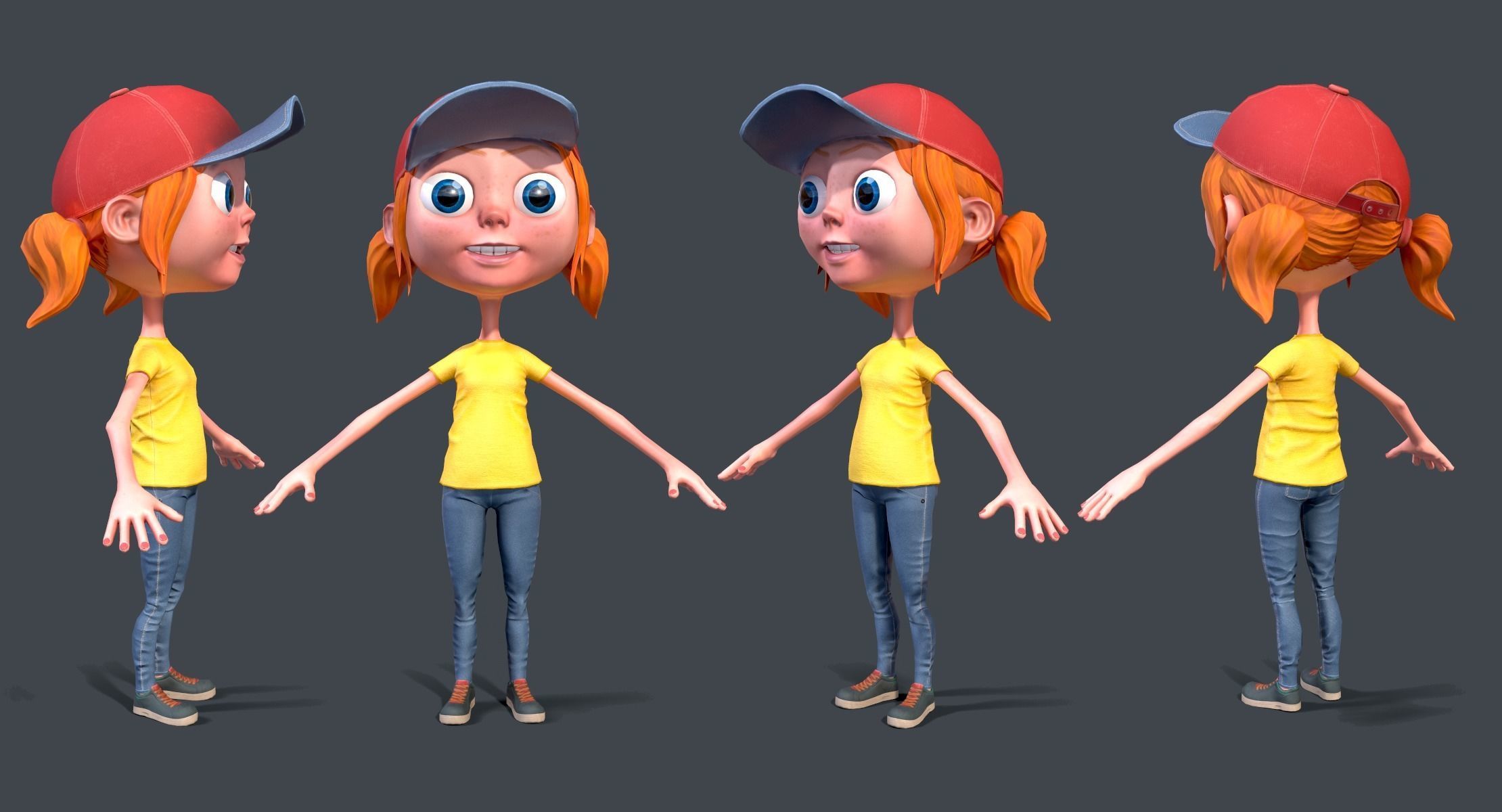 Cartoon Boy and Girl 3D Model Collection_3