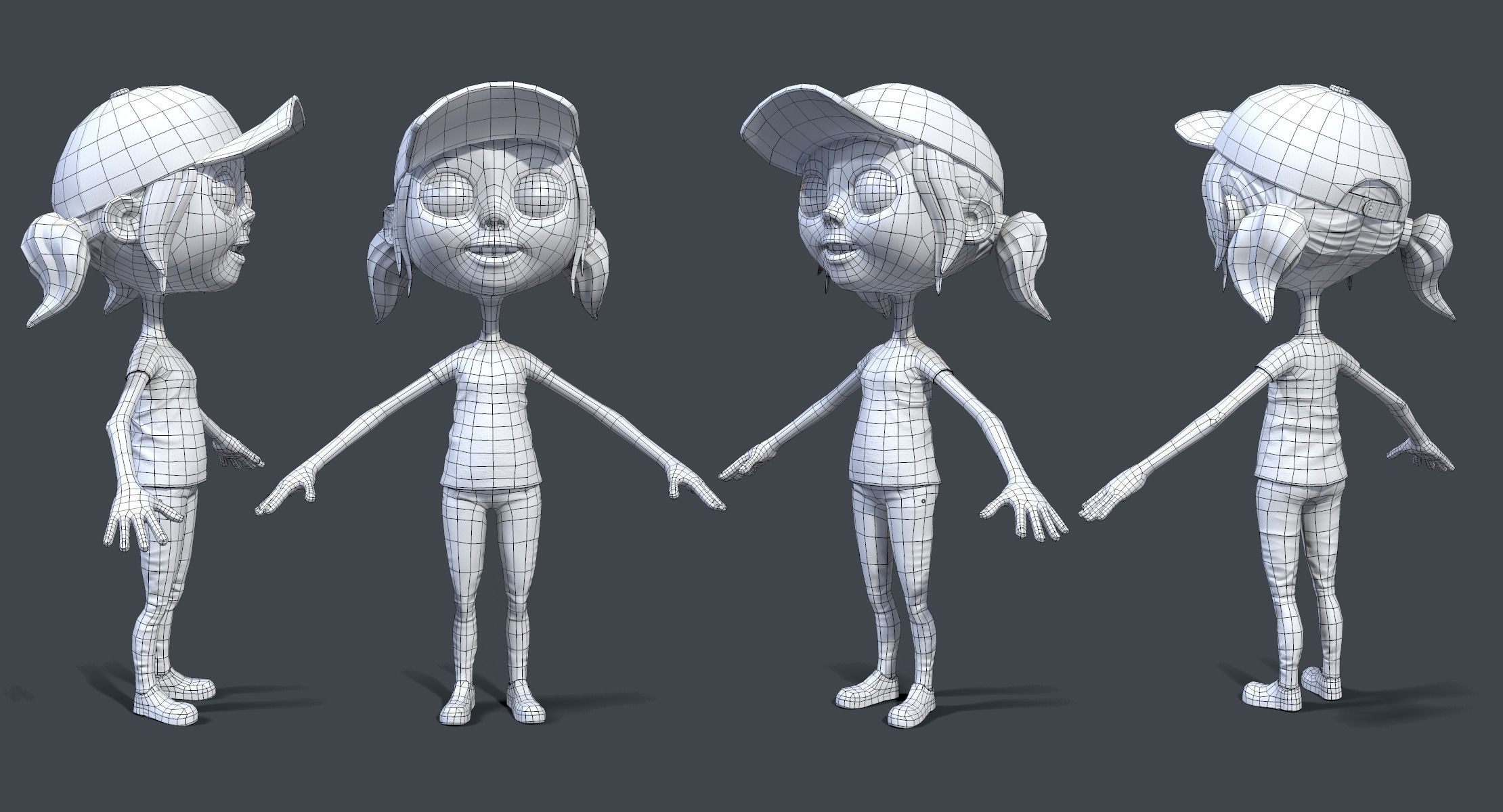 Cartoon Boy and Girl 3D Model Collection_4