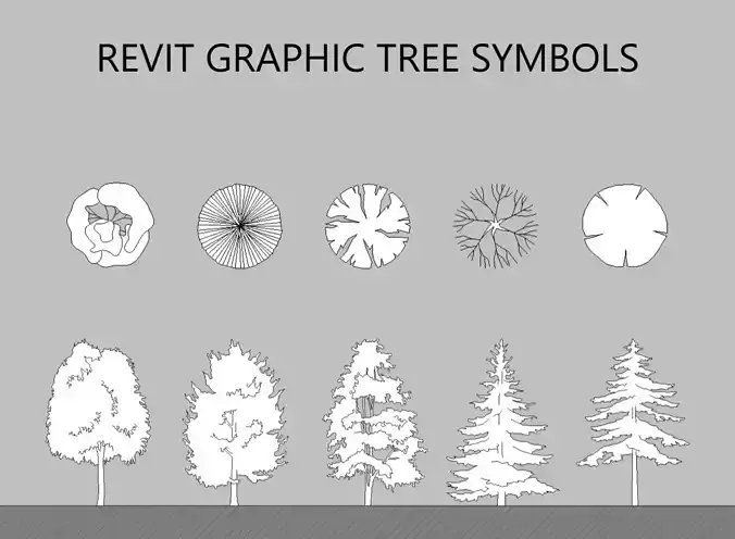 Tree Graphic Symbols - Revit Family Collection 3D model