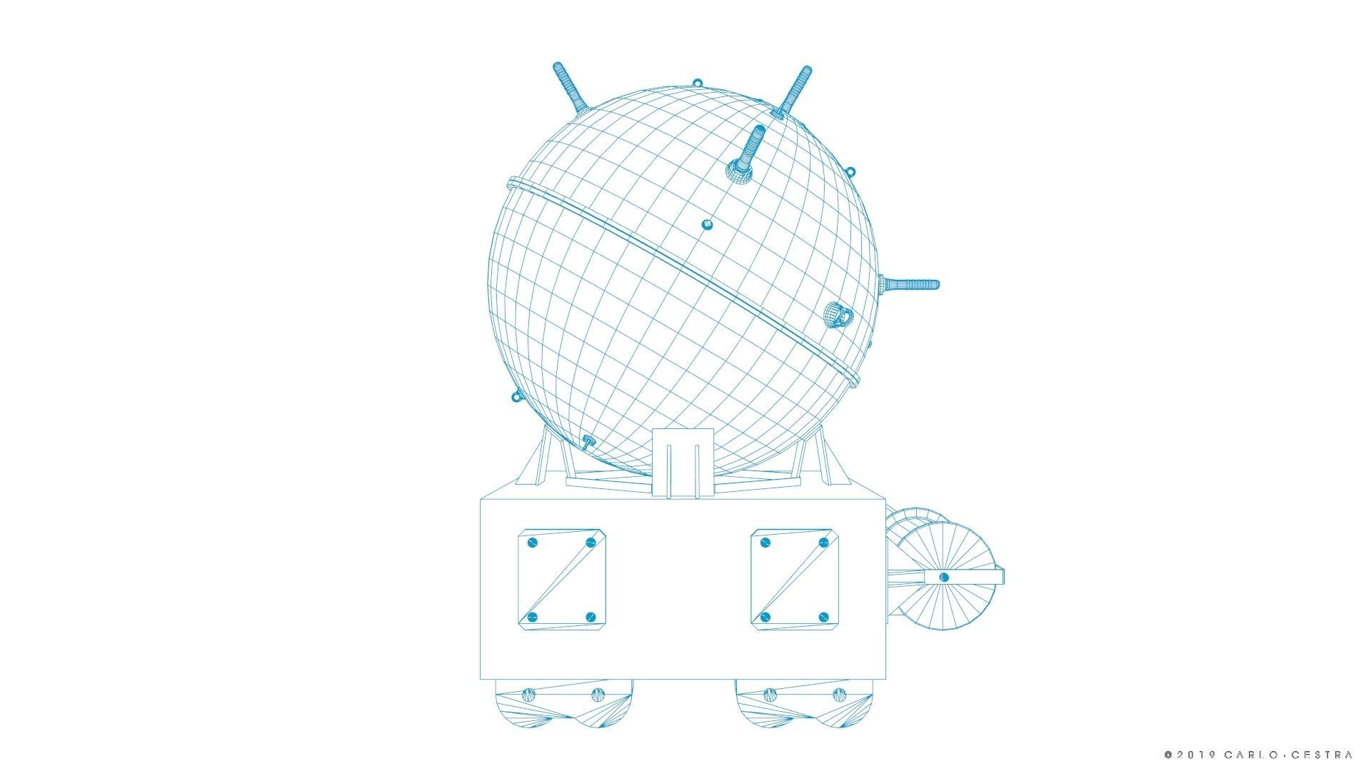 Naval mine Low-poly 3D model_25