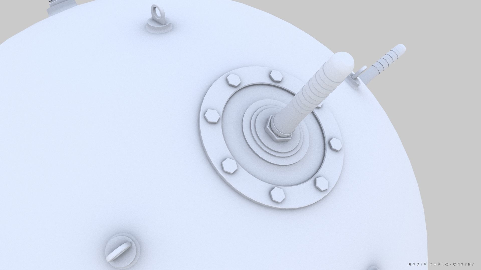 Naval mine Low-poly 3D model_21