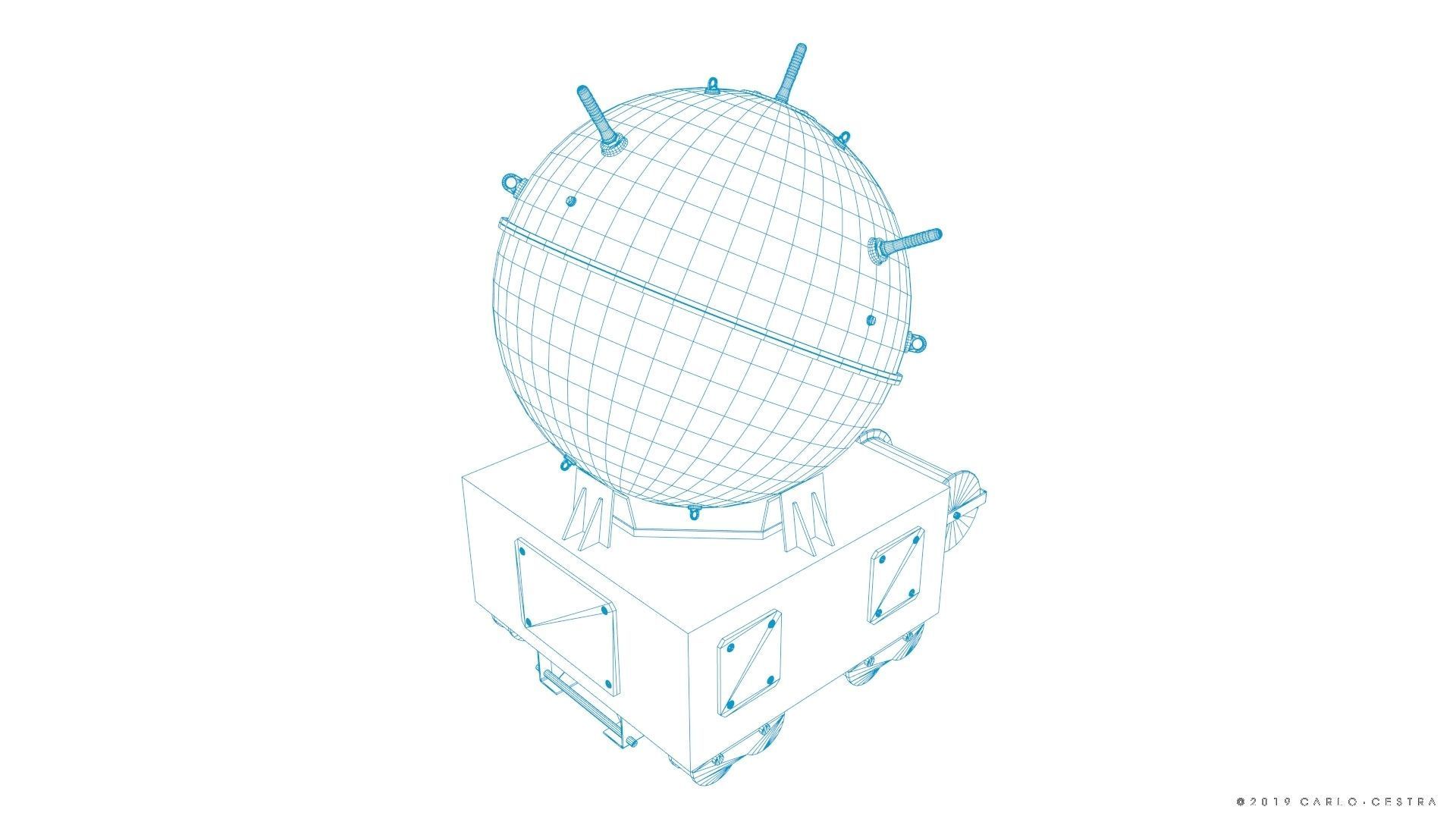 Naval mine Low-poly 3D model_24