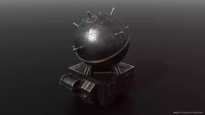 Naval mine Low-poly 3D model