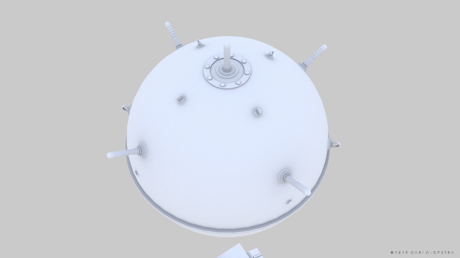 Naval mine Low-poly 3D model_12