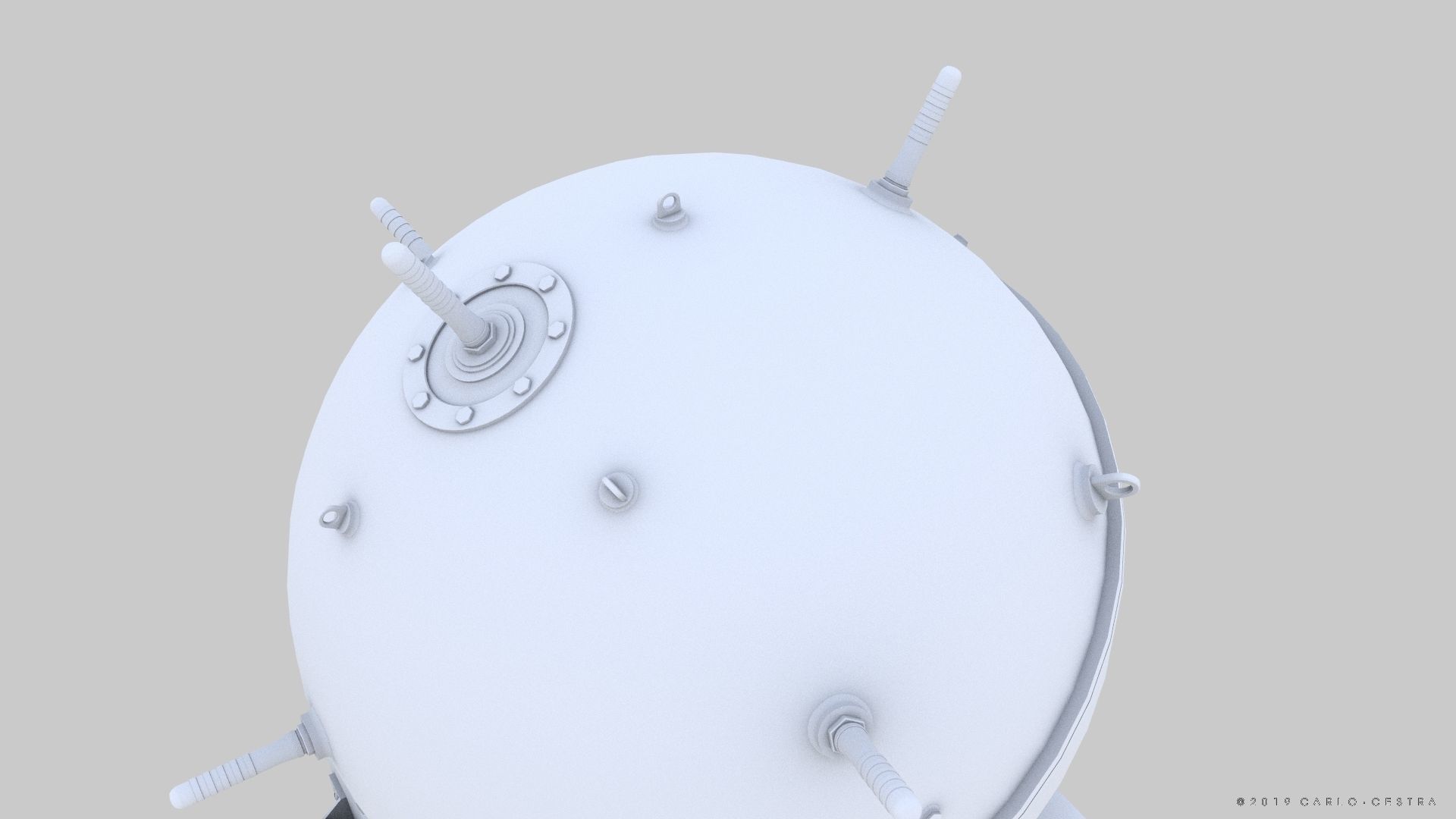 Naval mine Low-poly 3D model_20